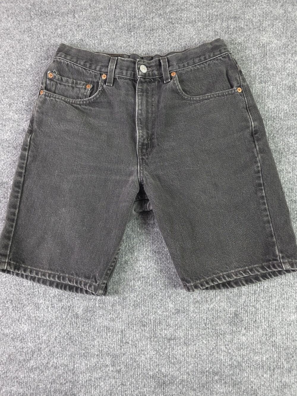 Vintage Levis Shorts Mens 32 Black Denim 505 Y2K Jeans Regular Fit Jorts 2001